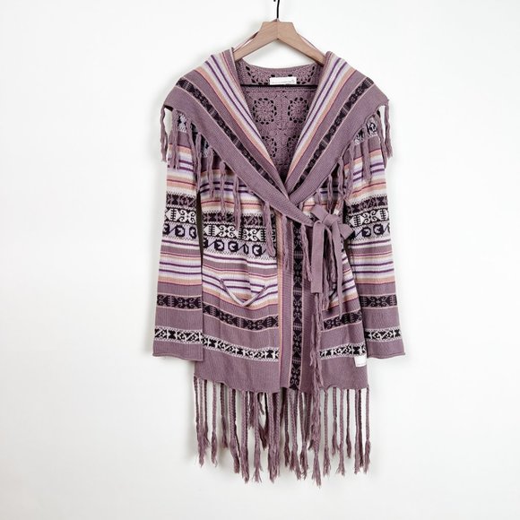 Anthropologie Granny Square Crochet Funky Knit Boho Cardigan Sweater Jacket Coat - Picture 9 of 9